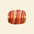 Red Flat Oblong Matt Glass Bead - 20mm x 15mm 