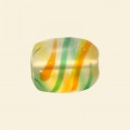 Green Flat Oblong Matt Glass Bead - 20mm x 15mm 