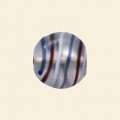 Black Flat Cushion Matt Glass Bead - 15mm 