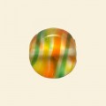 Green Flat Cushion Matt Glass Bead - 15mm 