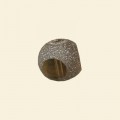 Brown Frosted Glass Round Bead with Cut Away Eye - 12mm - Pack of 10 