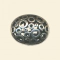 Pewter Effect Antique Look Flat Oval Bead - 24mm x 15mm 