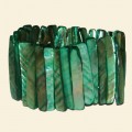 Green Shell Chip Elasticated Bracelet - 45mm x 8mm 