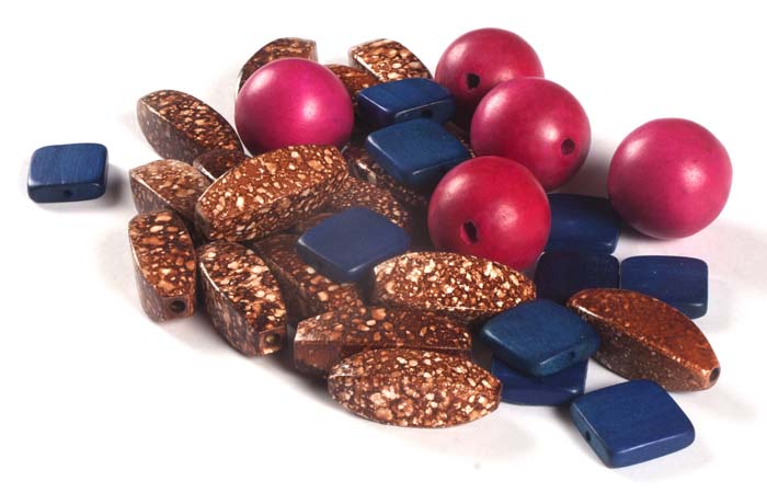 Coloured Wood Beads