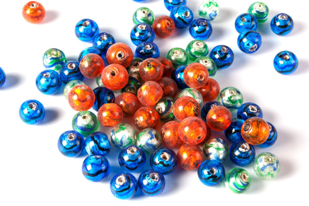 Glass Silver Foil Beads
