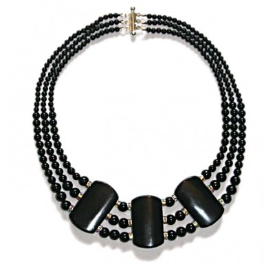 Black Agate Gemstone Necklace