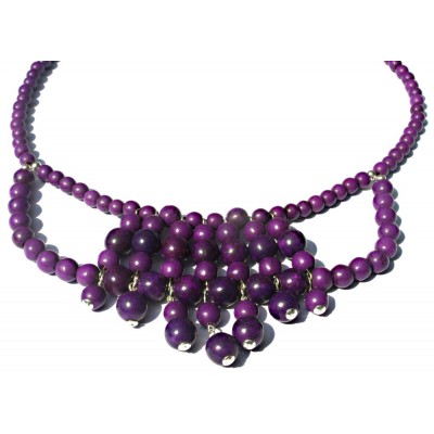 Purple Dyed Howlite Necklace