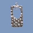 Sterling Silver Hammered Rectangular Charm - 20mm x 12mm 
