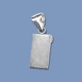 Silver Flat Pad Pendant with Bail - 8mm x 15mm 
