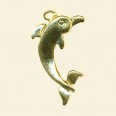 Gold Plated Dolphin Pendant - 30mm 