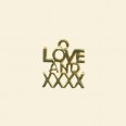 Gold Plated Love and Kisses Pendant - 14mm 