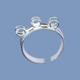 Sterling Silver Adjustable Ring with 6 Hooks