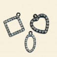 Set of Black and Crystal Pendants