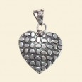 Antique Silver Plated Heart Pendant - 25mm 
