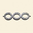 Rhodium Plated Connector - 38mm - Set with Crystals