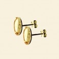 9ct Gold Earstuds with 10mm x 8mm Oval Cup - Pair