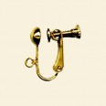 Gold Plated Earscrews with Clip and Loop - Pair