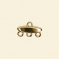 Gold Plated Necklace End (3 String) - 15mm x 6mm 