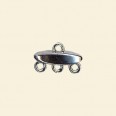 Silver Plated Necklace End (3 String) - 15mm x 6mm 