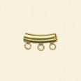 Gold Plated Tube with 3 Loops - 3mm x 15mm - Pack of 10