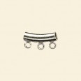 Silver Plated Tube with 3 Loops - 3mm x 15mm - Pack of 10