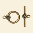Antique Gold Plated Bar and Ring Fastener
