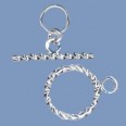 Silver Ring and Bar Clasp - 15mm 
