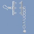 Silver Bars and Chain 3 String Clasp - 25mm 