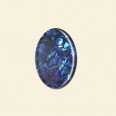 Blue Coloured Abalone Shell Flat Backed Cabochon - 14mm x 10mm 