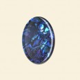 Blue Coloured Abalone Shell Flat Backed Cabochon - 18mm x 13mm 