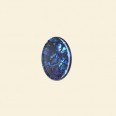 Blue Coloured Abalone Shell Flat Backed Cabochon - 8mm x 6mm 