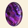 Red Coloured Abalone Shell Flat Backed Cabochon - 40mm x 30mm 