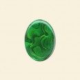 Green Coloured Abalone Shell Flat Backed Cabochon - 14mm x 10mm 