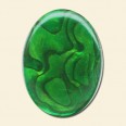 Green Coloured Abalone Shell Flat Backed Cabochon - 40mm x 30mm 