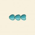 Aqua Dyed Howlite Puff Heart Bead - 12mm - 16" String