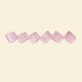 Rose Quartz Diagonal Cube Bead - 6mm - 16" String
