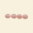 Rose Quartz Flat Oval Bead - 10mm x 8mm - 16" String
