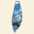 Blue Dyed Shell Leaf Pendant - 50mm x 15mm 