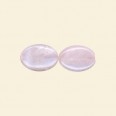 Rose Quartz Flat Oval Beads - 25mm x 18mm - 16" String