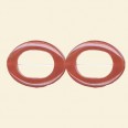 Carnelian Hollow Oval Beads - 35mm x 30mm - 16" String