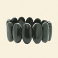 Black Agate Gemstone Elasticated Bracelet