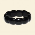Black Agate Gemstone Elasticated Bracelet