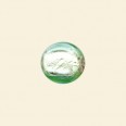 Light Green Glass Silver Foil Flat Disc Bead - 12mm 