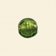 Lime Glass Silver Foil Flat Disc Bead - 12mm 