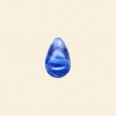 Blue Pressed Glass Drop Bead - 12mm x 8mm - Pack of 10 
