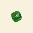 Green Pressed Glass Cube Bead - 10mm - Pack of 10 