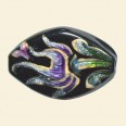 Lavender Hand Painted Glass Flat Oval Beads - 28mm x 15mm 