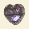 Pink Dichroic Glass Bead Heart - 25mm 