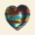 Multi Dichroic Glass Bead Heart - 25mm 