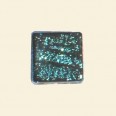 Aqua Dichroic Glass Flat Square Bead - 14mm 